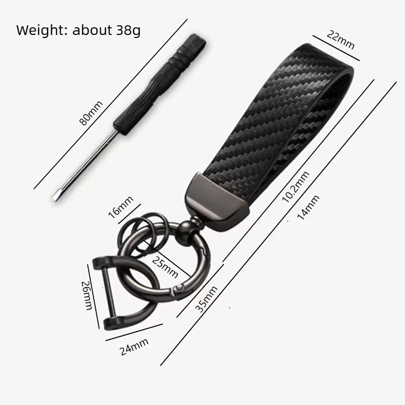 Carbon Fiber Rope Car Keychain Men Women Luxury Key Chain Holder Key Strap Pendant Keyring Horseshoe Buckle Business Gift