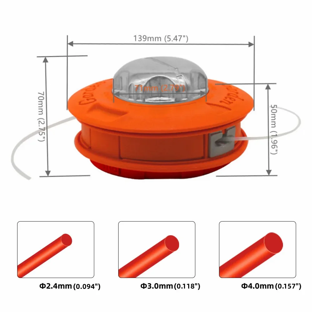 Automatic Grass Trimmer Head for Garden Machinery Brush Cutter, Universal Fit String Trimmer Replacement Bump Head
