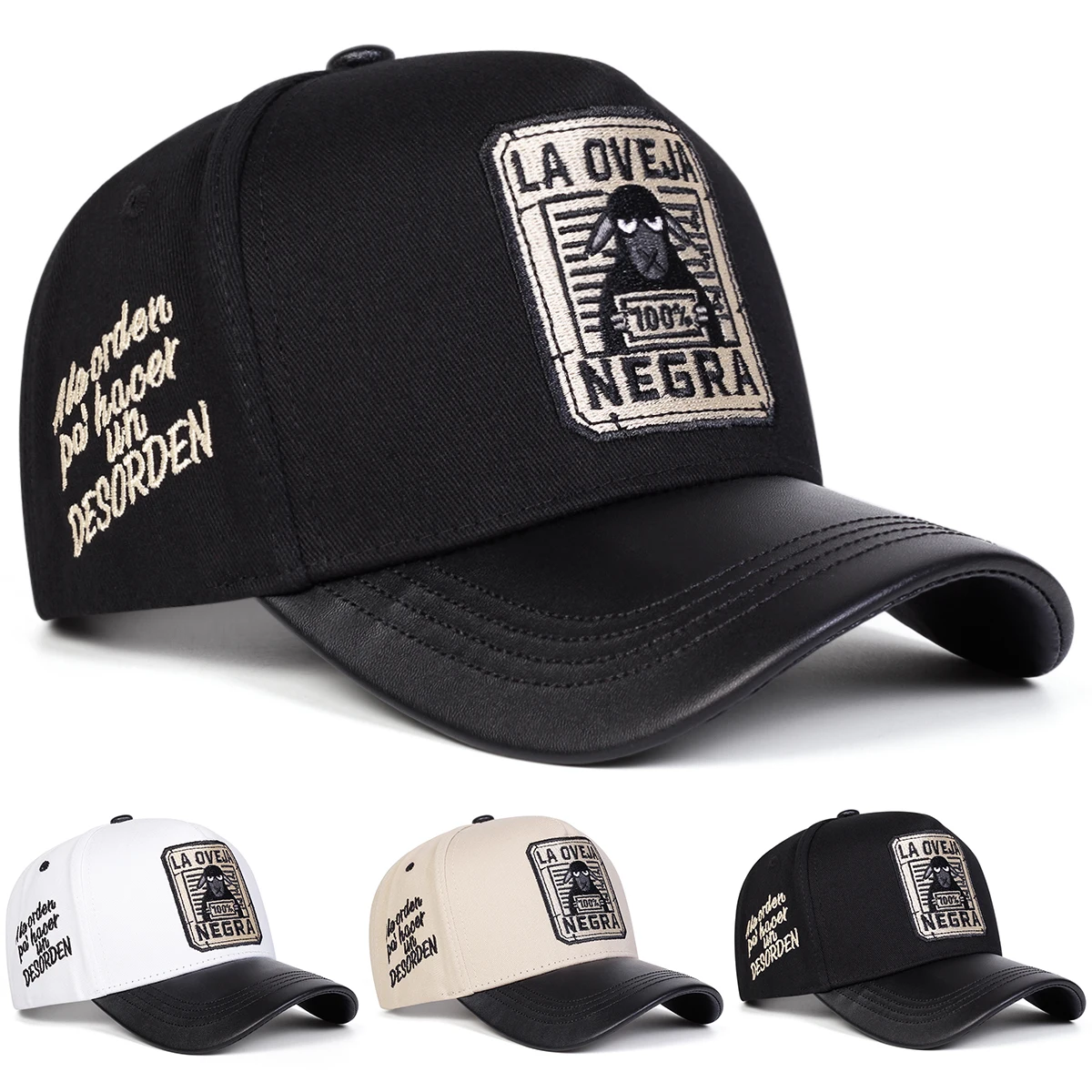 Unisex LA OVEJA NEGRA Letter Embroidery Baseball Caps Spring and Autumn Outdoor Adjustable Casual Hats Sunscreen Hat Sports Cap
