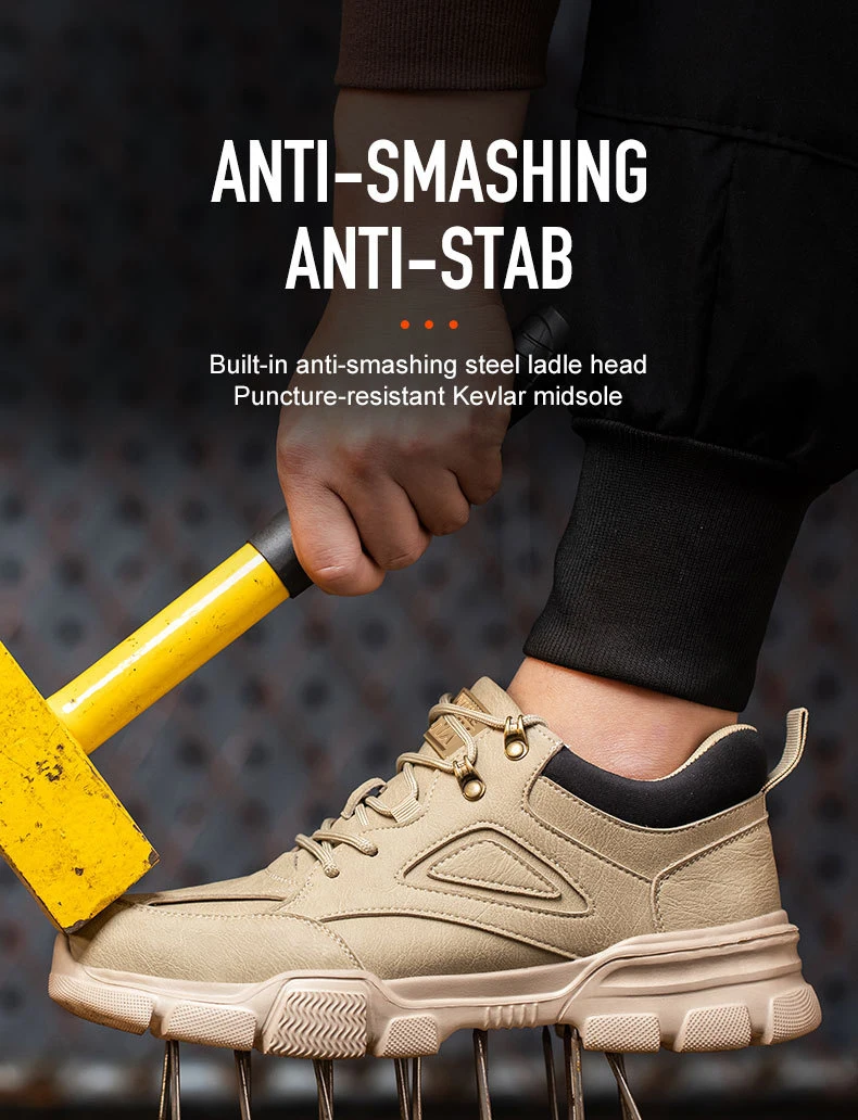 Men Work Shoes Steel Toe Cap Safety Boots European Standard Anti-smash Anti-puncture Men Shoes Light Waterproof Safety Shoes