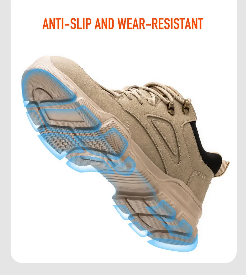 Men Work Shoes Steel Toe Cap Safety Boots European Standard Anti-smash Anti-puncture Men Shoes Light Waterproof Safety Shoes