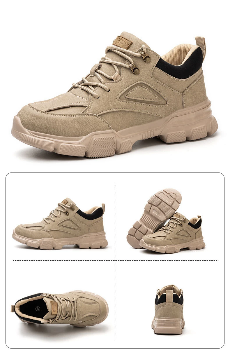 Men Work Shoes Steel Toe Cap Safety Boots European Standard Anti-smash Anti-puncture Men Shoes Light Waterproof Safety Shoes