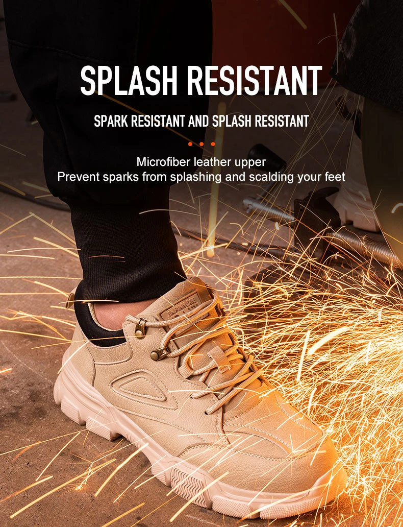 Men Work Shoes Steel Toe Cap Safety Boots European Standard Anti-smash Anti-puncture Men Shoes Light Waterproof Safety Shoes