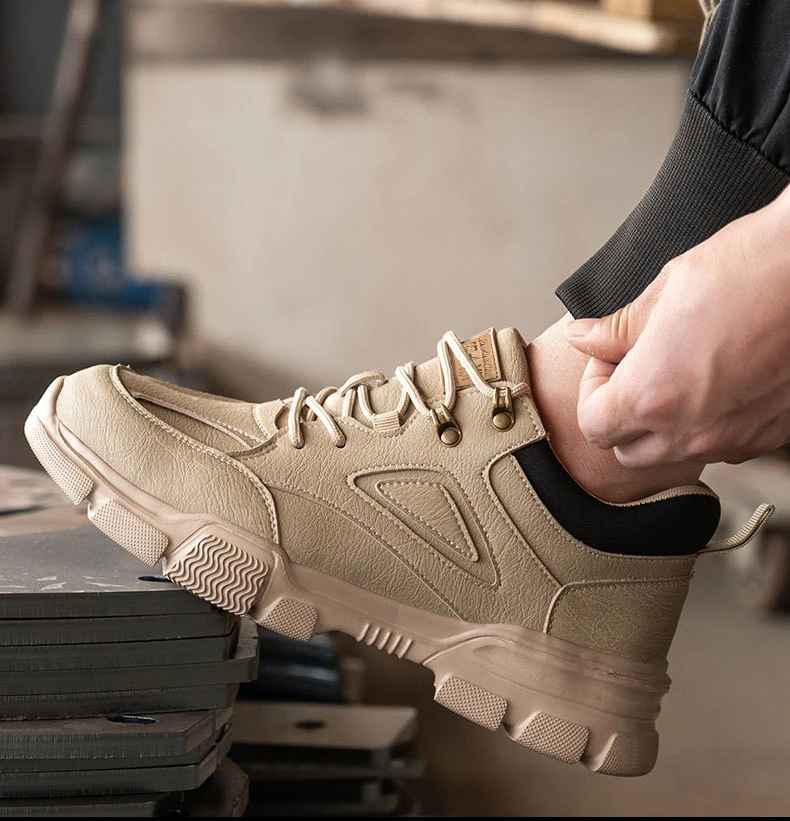 Men Work Shoes Steel Toe Cap Safety Boots European Standard Anti-smash Anti-puncture Men Shoes Light Waterproof Safety Shoes