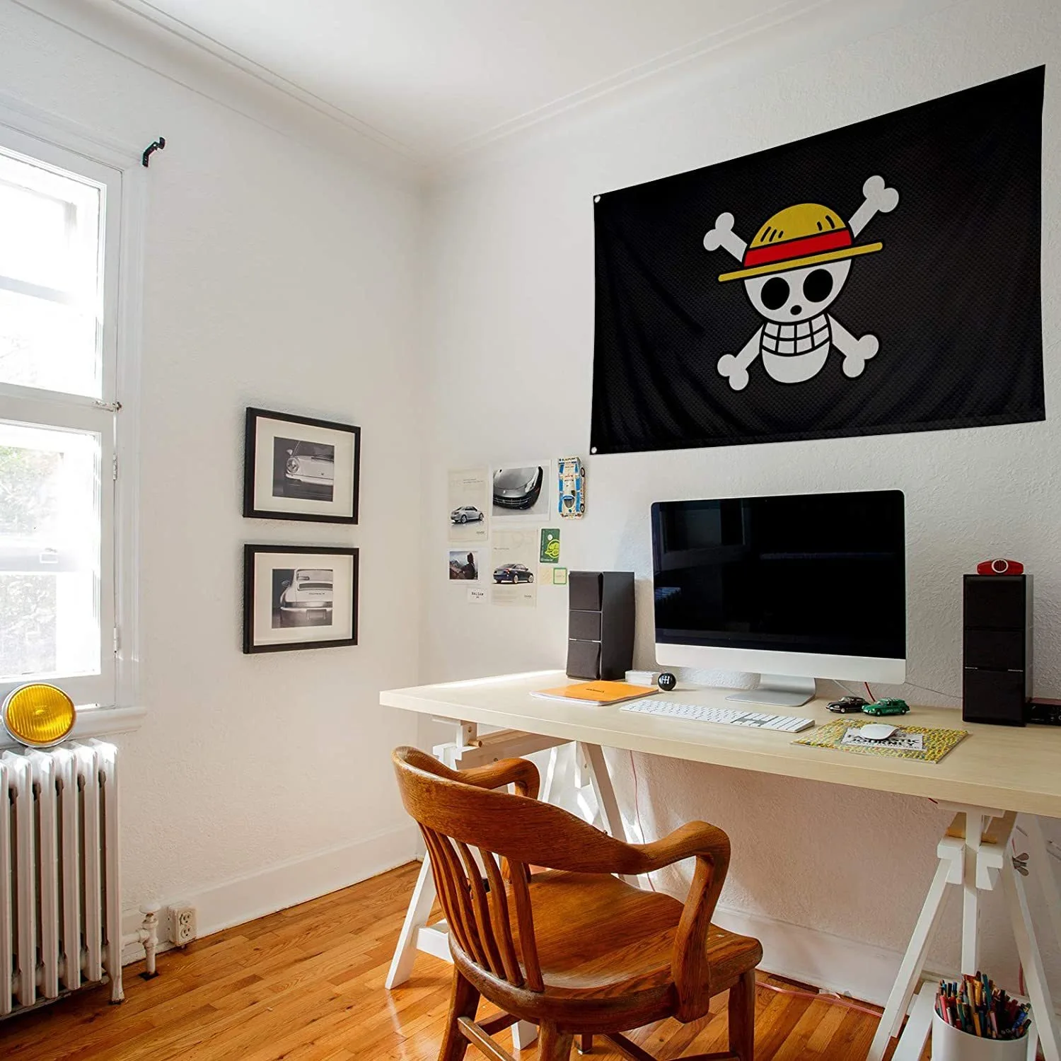 New One Piece 90*150cm Polyester Flag, Monkey D. Luffy Straw Hat Pirates Skull Banner, Decorative Trumpet Flag