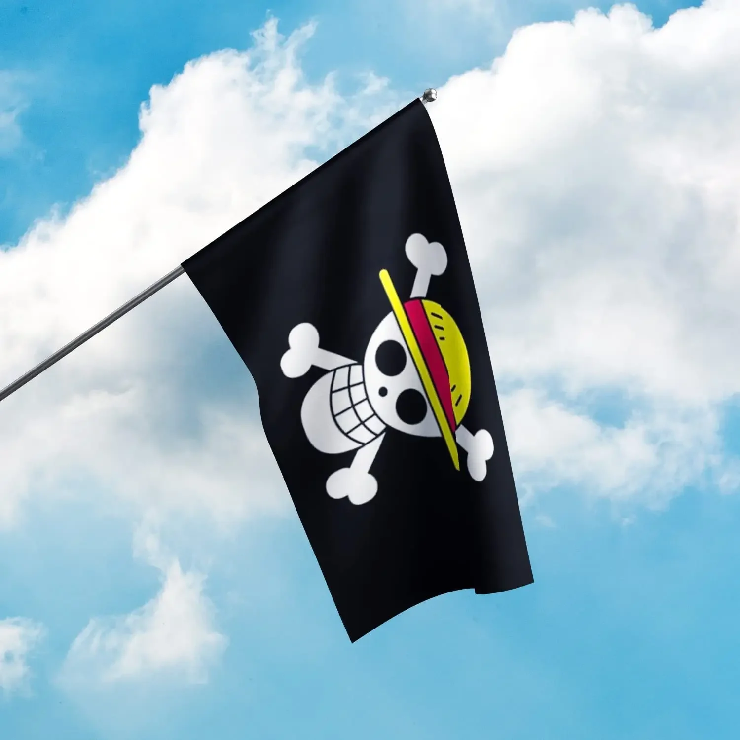 New One Piece 90*150cm Polyester Flag, Monkey D. Luffy Straw Hat Pirates Skull Banner, Decorative Trumpet Flag