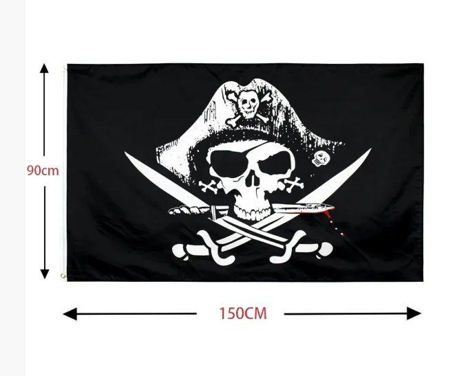 New One Piece 90*150cm Polyester Flag, Monkey D. Luffy Straw Hat Pirates Skull Banner, Decorative Trumpet Flag