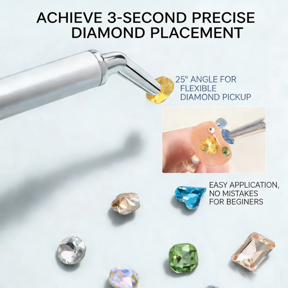1/5/10Pc Dual-ended Rhinestone Gems Picker Dotting Pen Wax Pencil Acrylic Handle Crystal Studs Picker Manicure Nail Art DIY Tool