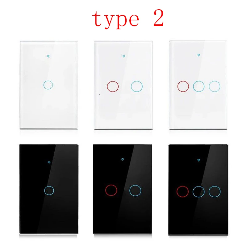 US WiFi Smart Wall Switch Touch Sensor LED Light Switches RF433 1/2/3/4 Gang Works with Tuya Smart Home APP Alexa Google Home