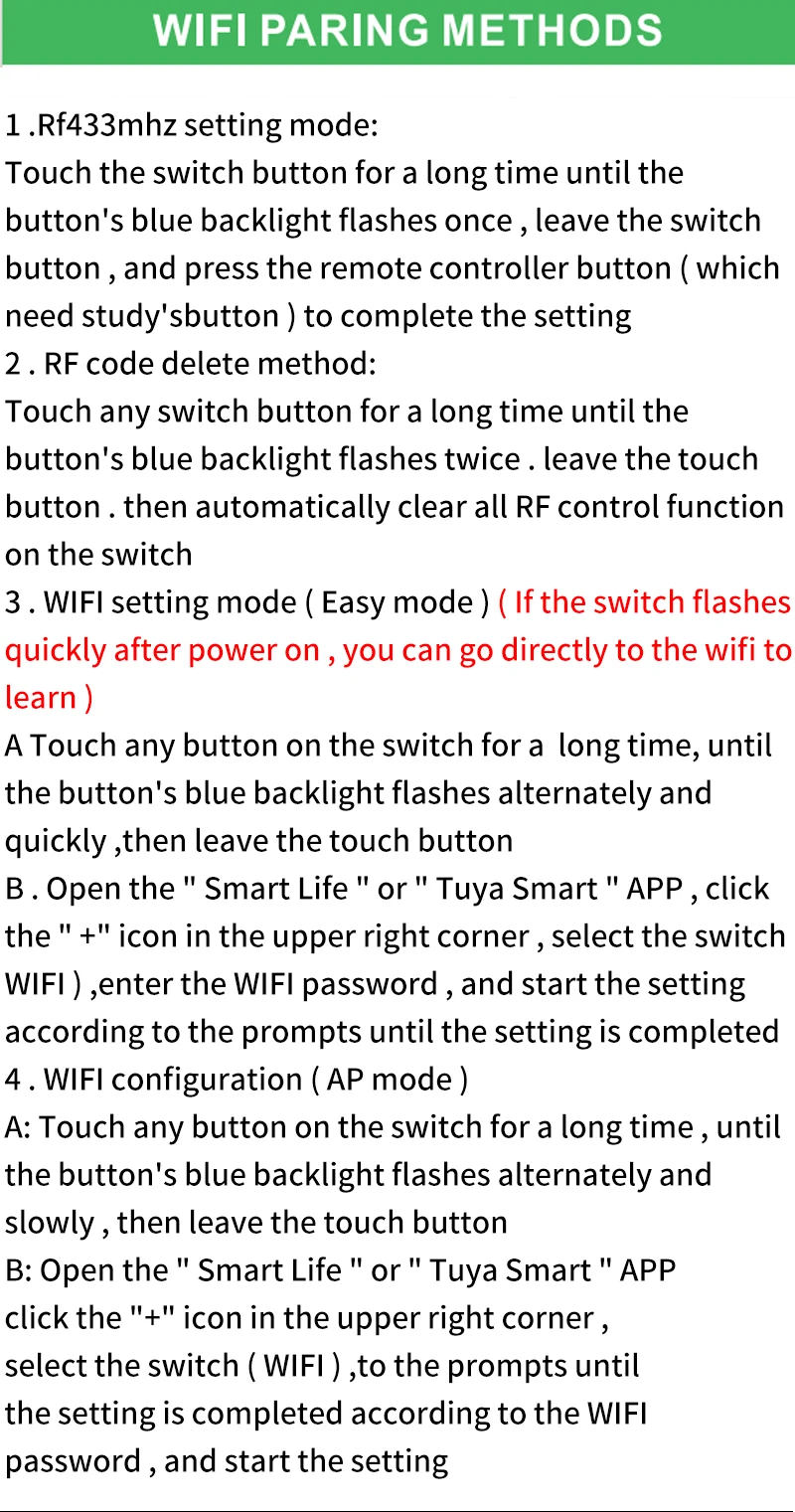 US WiFi Smart Wall Switch Touch Sensor LED Light Switches RF433 1/2/3/4 Gang Works with Tuya Smart Home APP Alexa Google Home