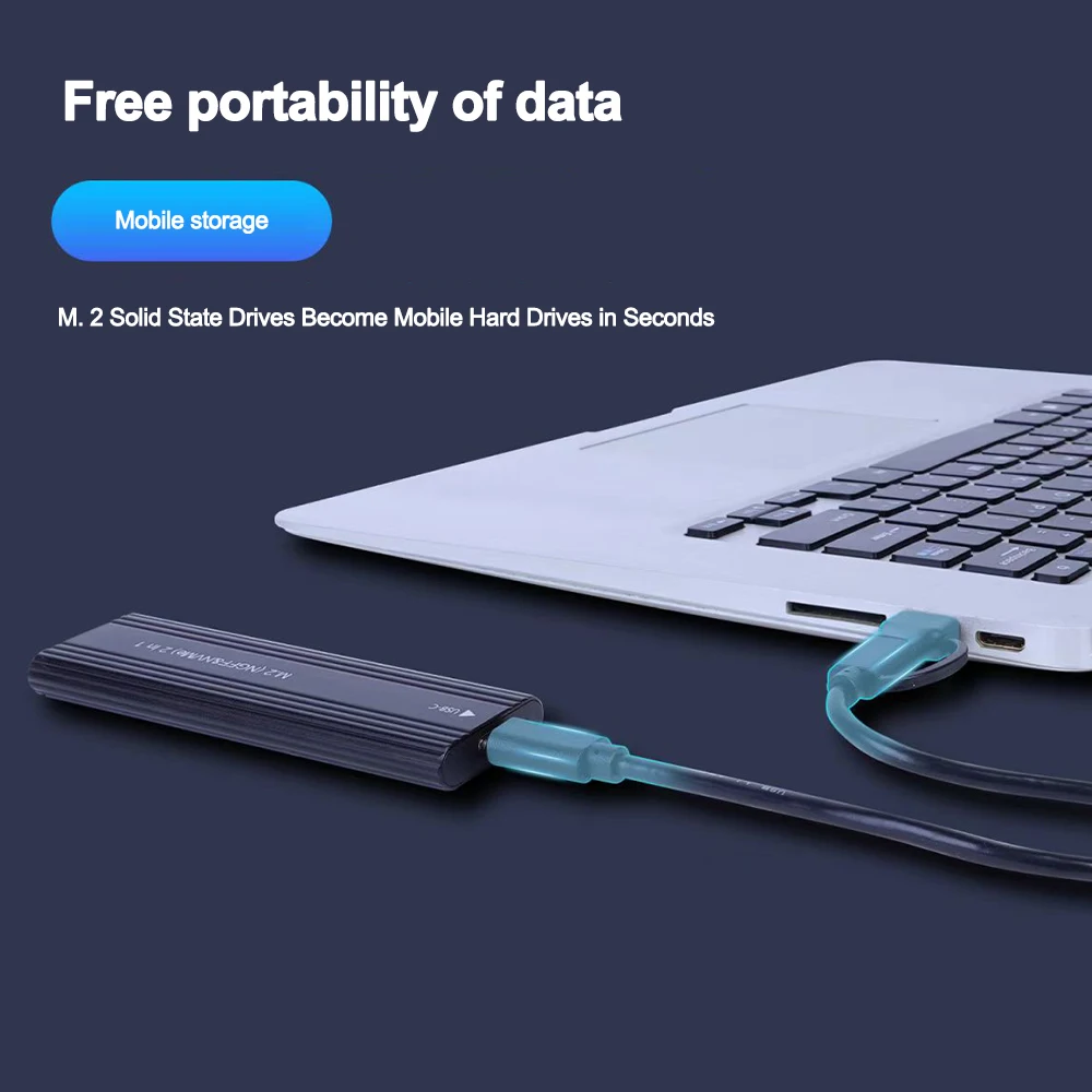 M2 SSD Case NVME SATA Dual Protocol M.2 to USB Type C SSD Enclosure Adapter NVME SATA SSD Disk Box Supports M Keys and B&M Keys