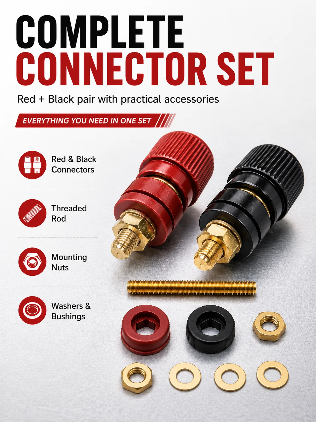 2pcs/Set 6mm 8mm Battery Terminal Connector Kit, Remote Power Junction Post for Car Auto Accessories