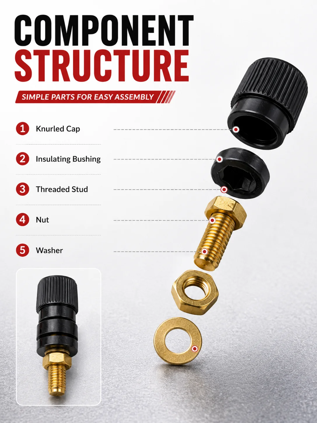 2pcs/Set 6mm 8mm Battery Terminal Connector Kit, Remote Power Junction Post for Car Auto Accessories