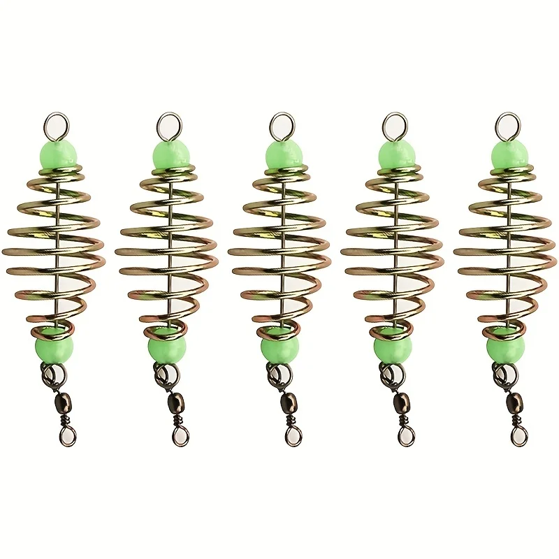5Pcs Spring Feeder Basket Fishing Bait Trap Cage Holder Lure Bait Cage for Carp Fishing Tackle Accessories Easy Bait Loading