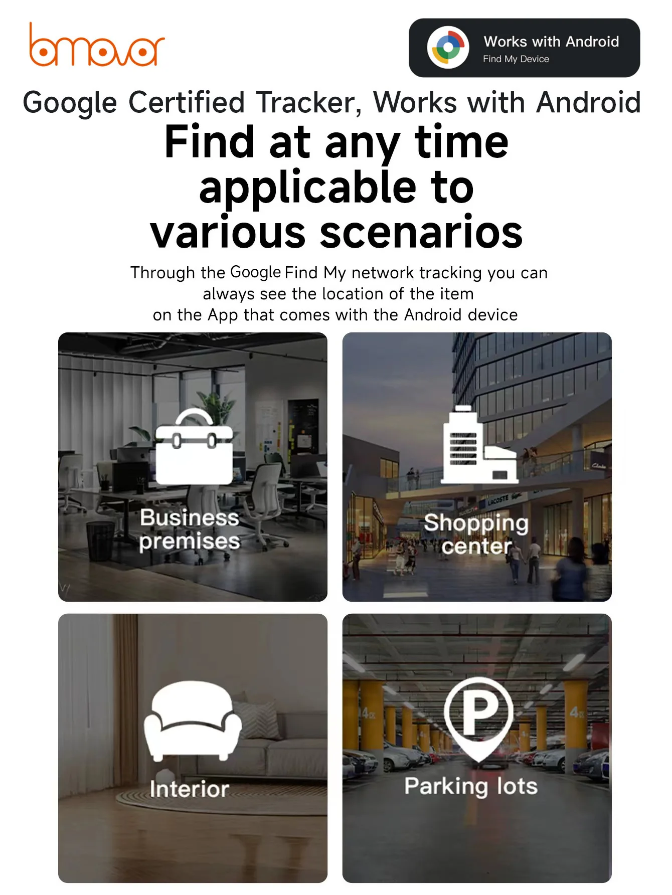 Android Wireless Charging Tracking Location Wallet Tracker Card - Waterproof GPS Locator Compatible with Google Find My App