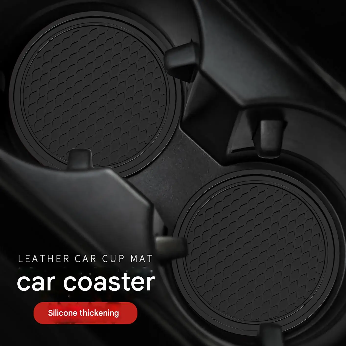 2 pcs Black Car Auto Cup Holder Anti Slip Insert Coasters Pads Interior Accessories For Most Cups Accessories