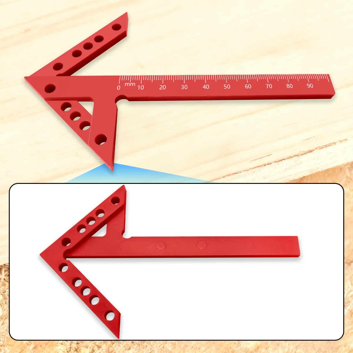 Precision Plastic/Aluminum Alloy Center Finder & Line Gauge with 45/90° Angle Marking Ruler - Woodworking Tool for Carpenters