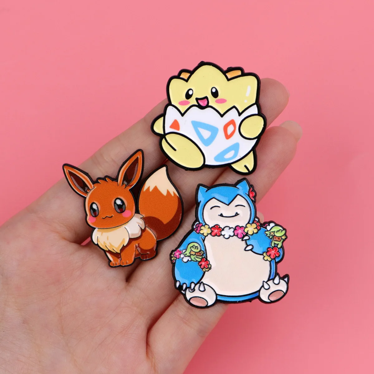 Random 7Pcs Anime Frog Duck Turtle Monsters Enamel Pins Creative Elf Brooch Lapel Badge Cosplay Gift