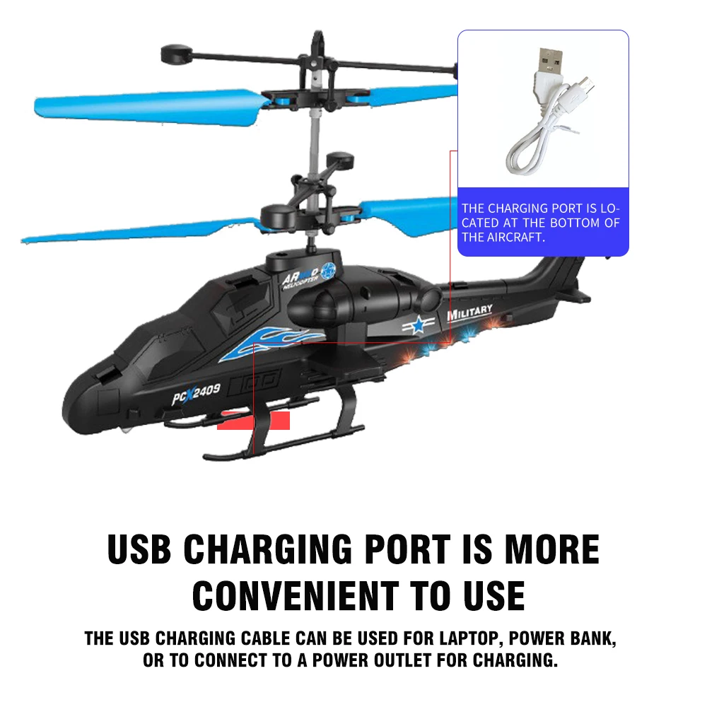 2-Way Remote Control Airplane Infrared Induction Helicopter LED Lights Drone USB Charging Fighter Model Boy Toy