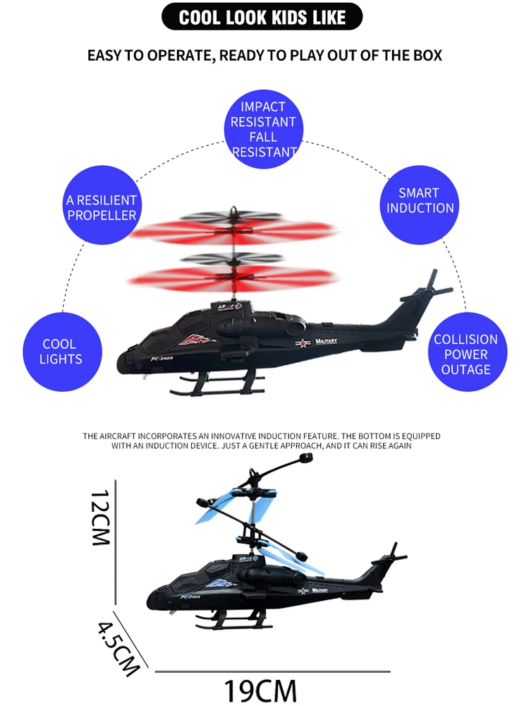 2-Way Remote Control Airplane Infrared Induction Helicopter LED Lights Drone USB Charging Fighter Model Boy Toy