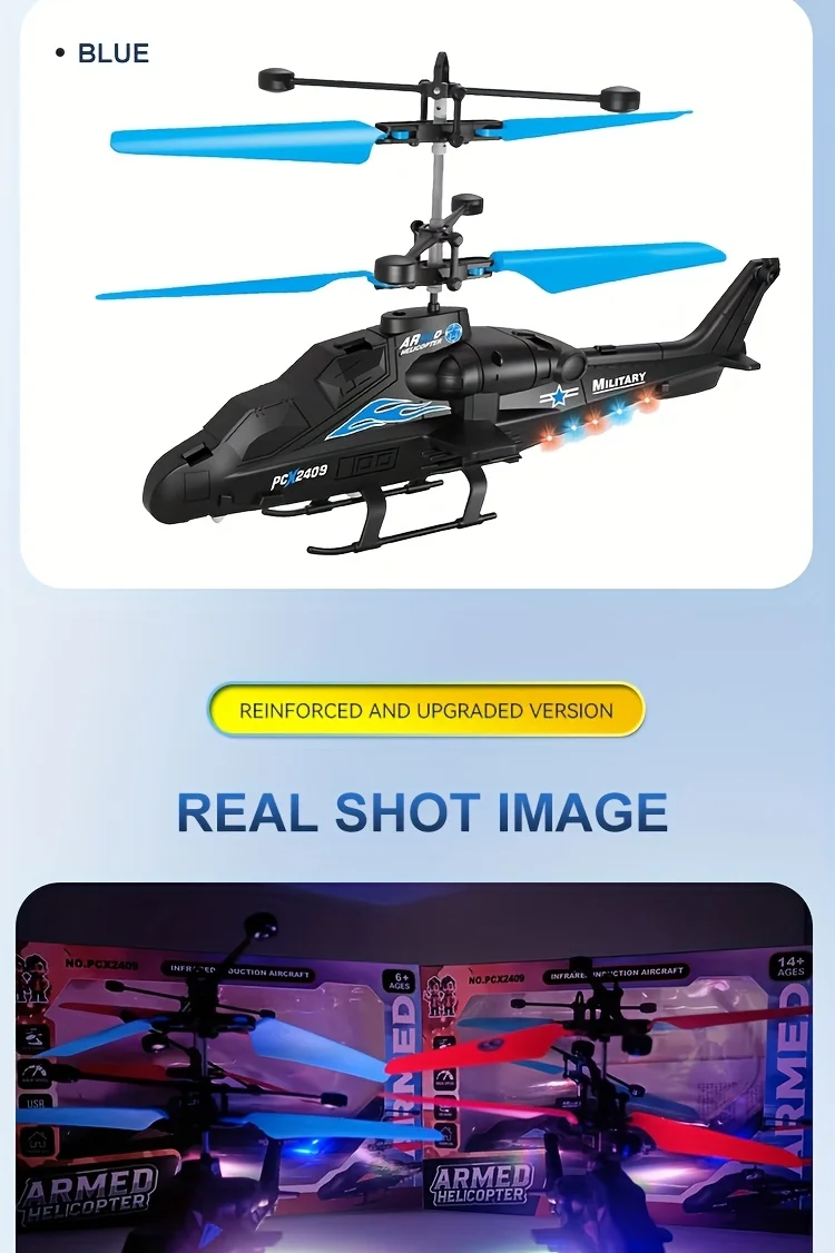 2-Way Remote Control Airplane Infrared Induction Helicopter LED Lights Drone USB Charging Fighter Model Boy Toy
