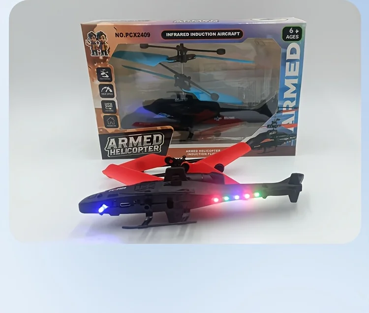 2-Way Remote Control Airplane Infrared Induction Helicopter LED Lights Drone USB Charging Fighter Model Boy Toy
