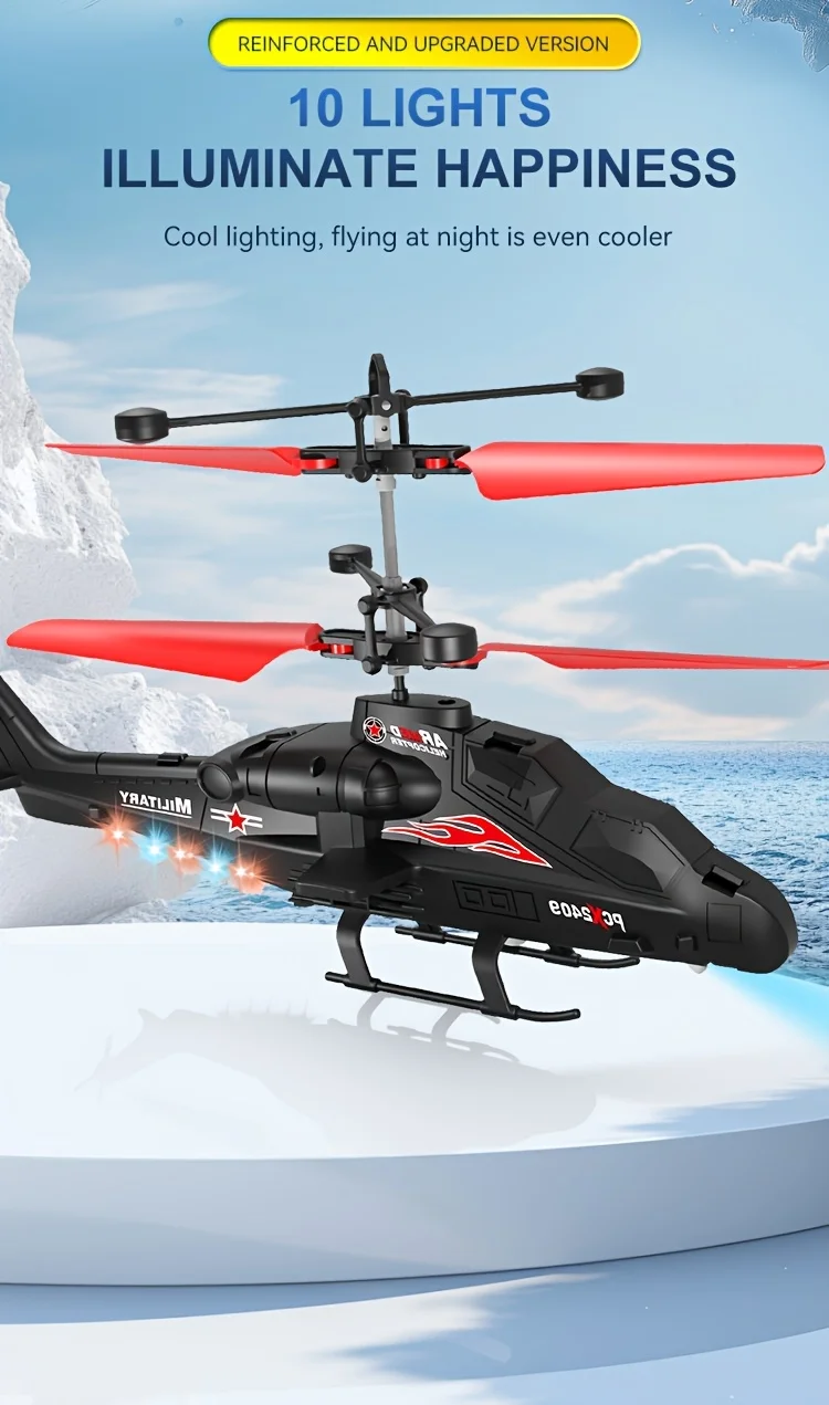 2-Way Remote Control Airplane Infrared Induction Helicopter LED Lights Drone USB Charging Fighter Model Boy Toy