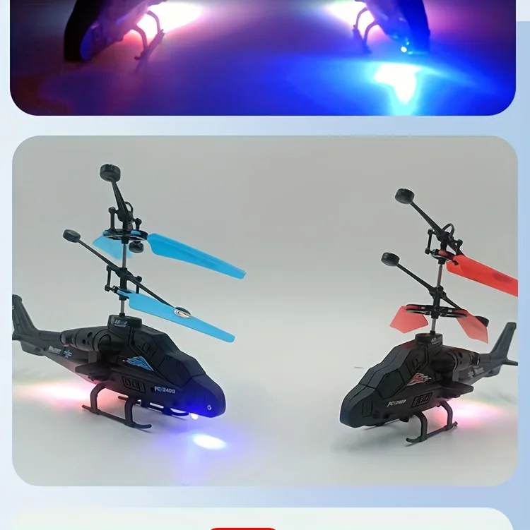 2-Way Remote Control Airplane Infrared Induction Helicopter LED Lights Drone USB Charging Fighter Model Boy Toy