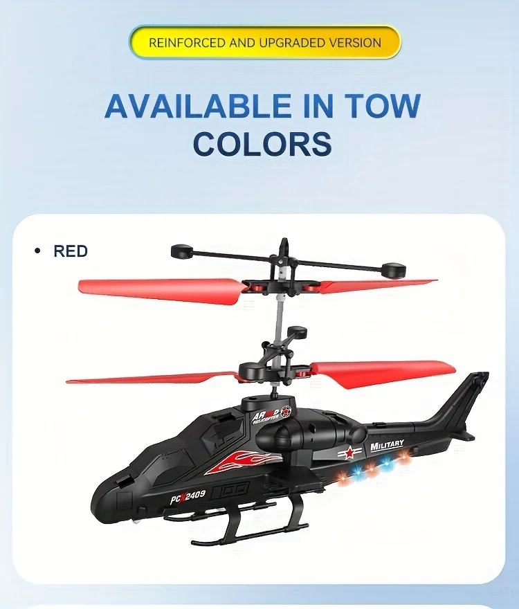 2-Way Remote Control Airplane Infrared Induction Helicopter LED Lights Drone USB Charging Fighter Model Boy Toy