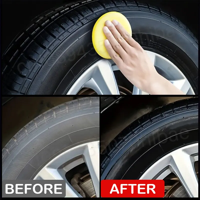 Tire Coating Wax Car Tire Retreading and Film Plating Cream Tire Shine Coating Wax Auto Rubber Parts Shiny Paste Anti-Aging