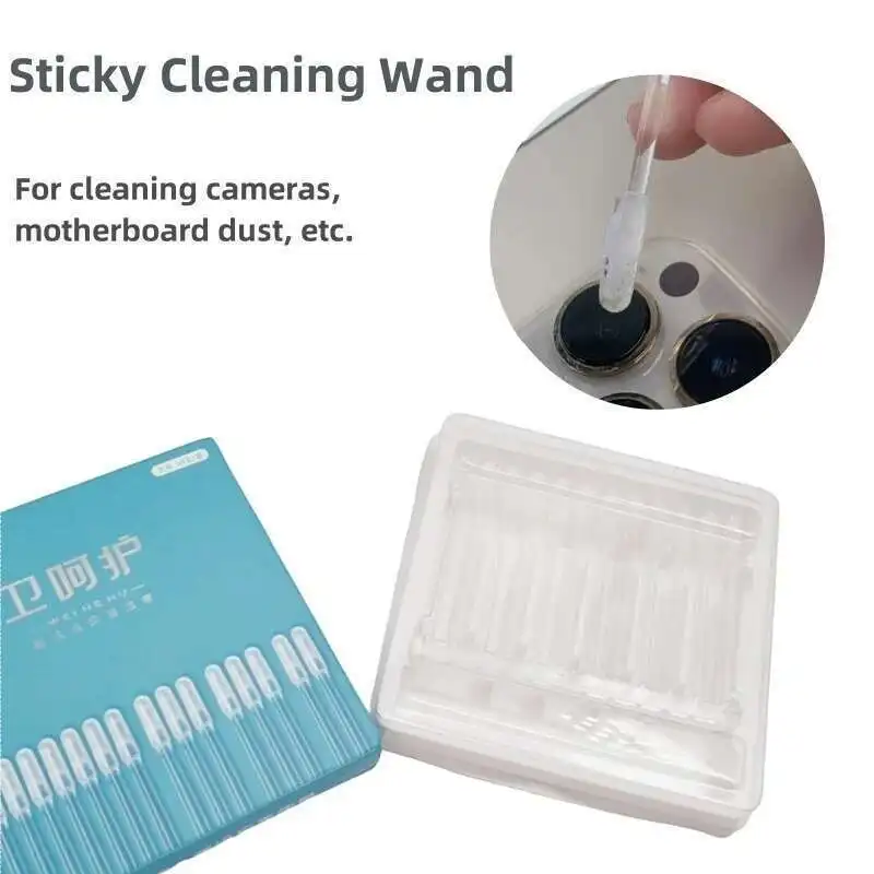 24pcs/bag Camera Lens Cleaner Stick Synthetic Resin Gel for iPhone Android Removes Dust No Damage to Lens or Chip Compact & Safe