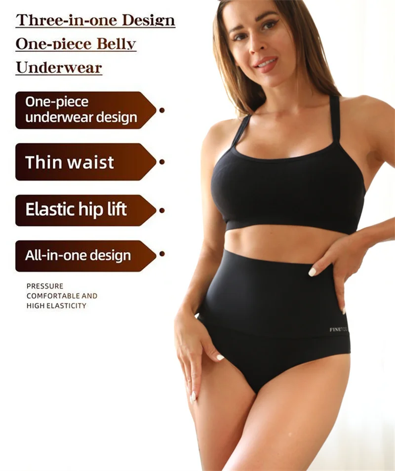 Large Size Women Seamless Panties High Waist Shapewear Elastic Butt Lifter Briefs Solid Ice Silk Breathable Female Underwear
