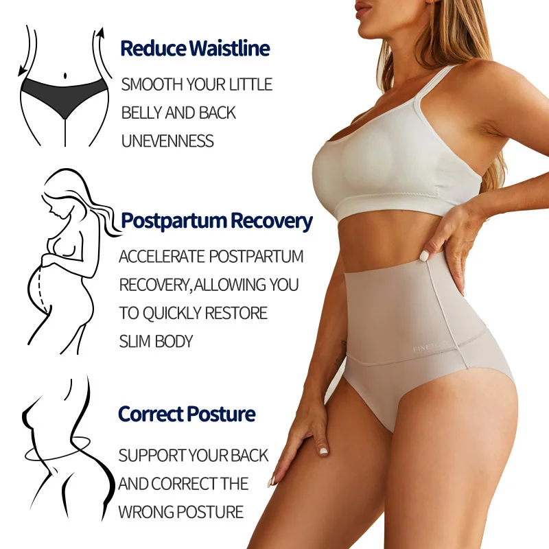 Large Size Women Seamless Panties High Waist Shapewear Elastic Butt Lifter Briefs Solid Ice Silk Breathable Female Underwear