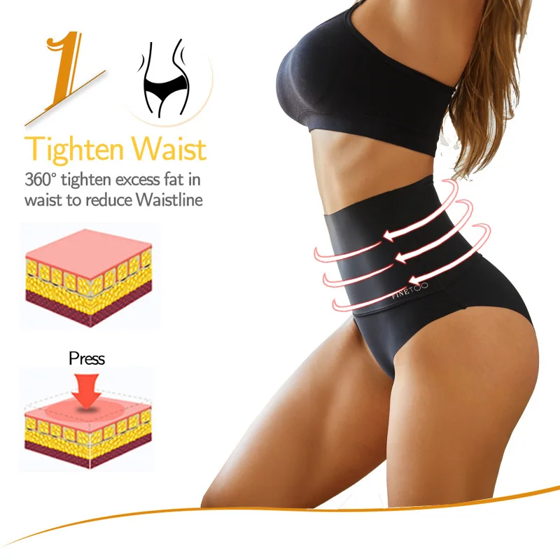 Large Size Women Seamless Panties High Waist Shapewear Elastic Butt Lifter Briefs Solid Ice Silk Breathable Female Underwear