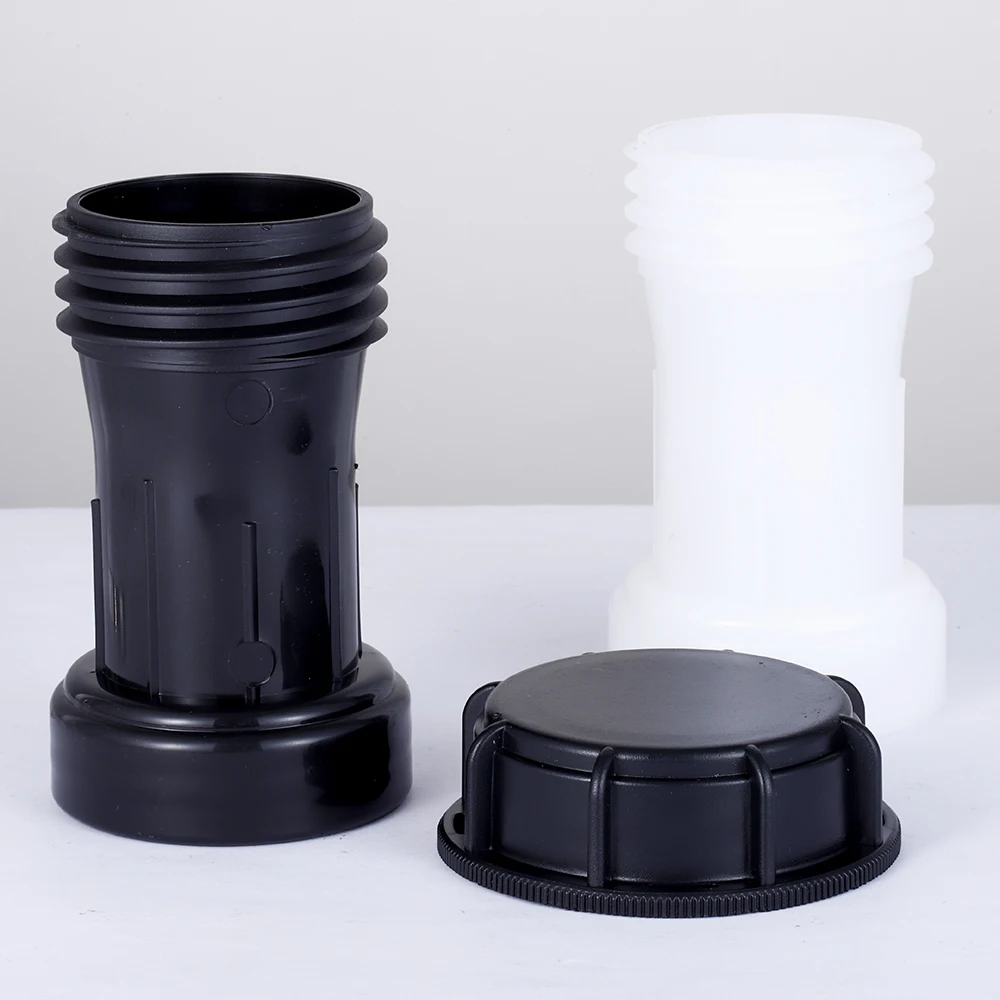 S60*2 IBC Tank Extension Adapter 60mm Coarse Female x Male Plastic Extension Tube for Ton Barrels Water Tank Outlet Connector