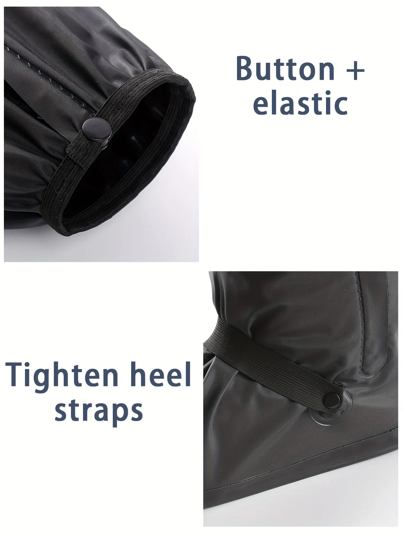 Rain Boot Shoe Cover Black Waterproof with Reflector High Top Clear Shoes Dust Covers for Motorcycle Bike Rain Cover Men Women