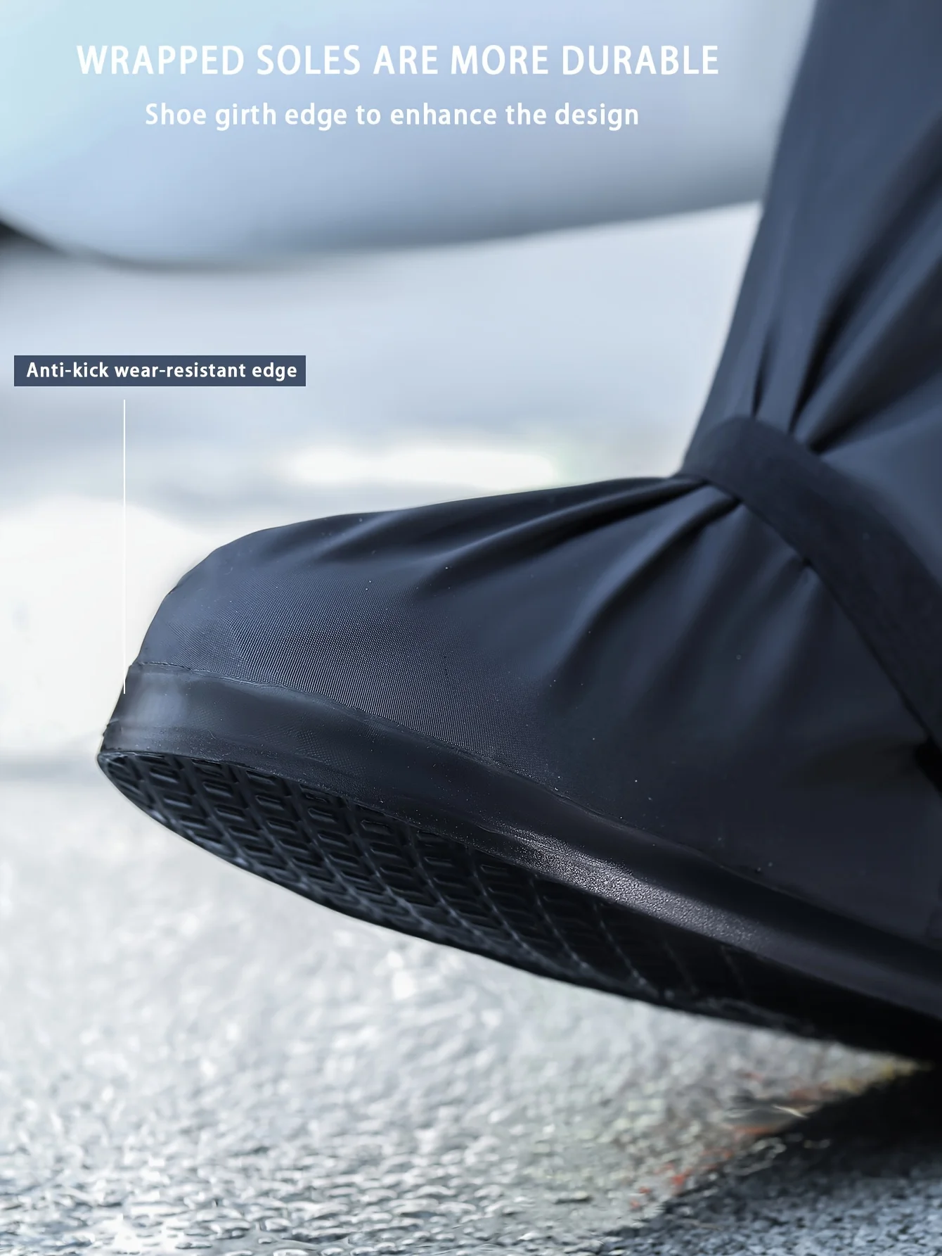 Rain Boot Shoe Cover Black Waterproof with Reflector High Top Clear Shoes Dust Covers for Motorcycle Bike Rain Cover Men Women