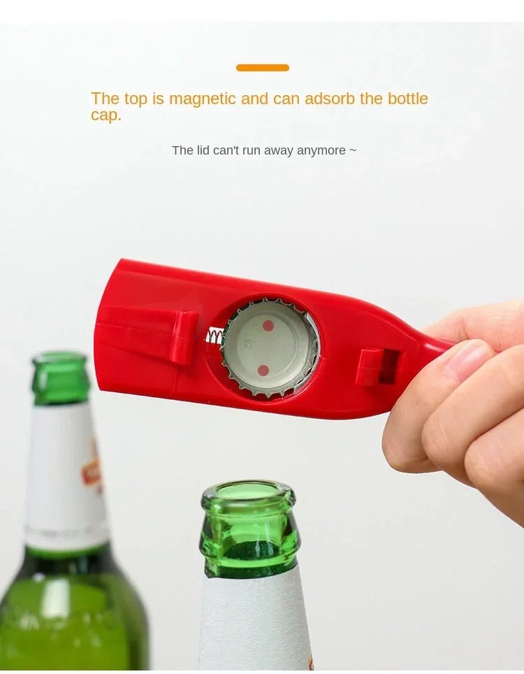 Portable Creative Pistol Bottle Cap Launcher Beer Opener Shooting Cap Gun Multifunctional Home Kitchen Bar Gadget Funny Gift