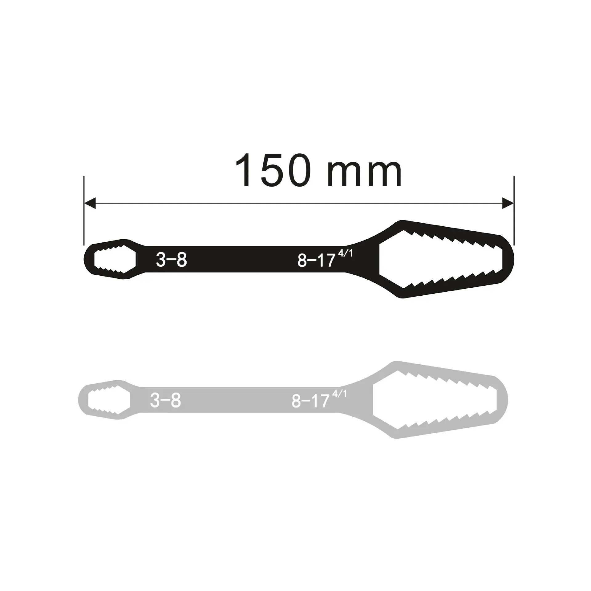 Universal Adjustable Torx Wrench 3-17mm Double-Headed Self-Tightening Glasses Wrench Board for Factory Hand Tools Spanner