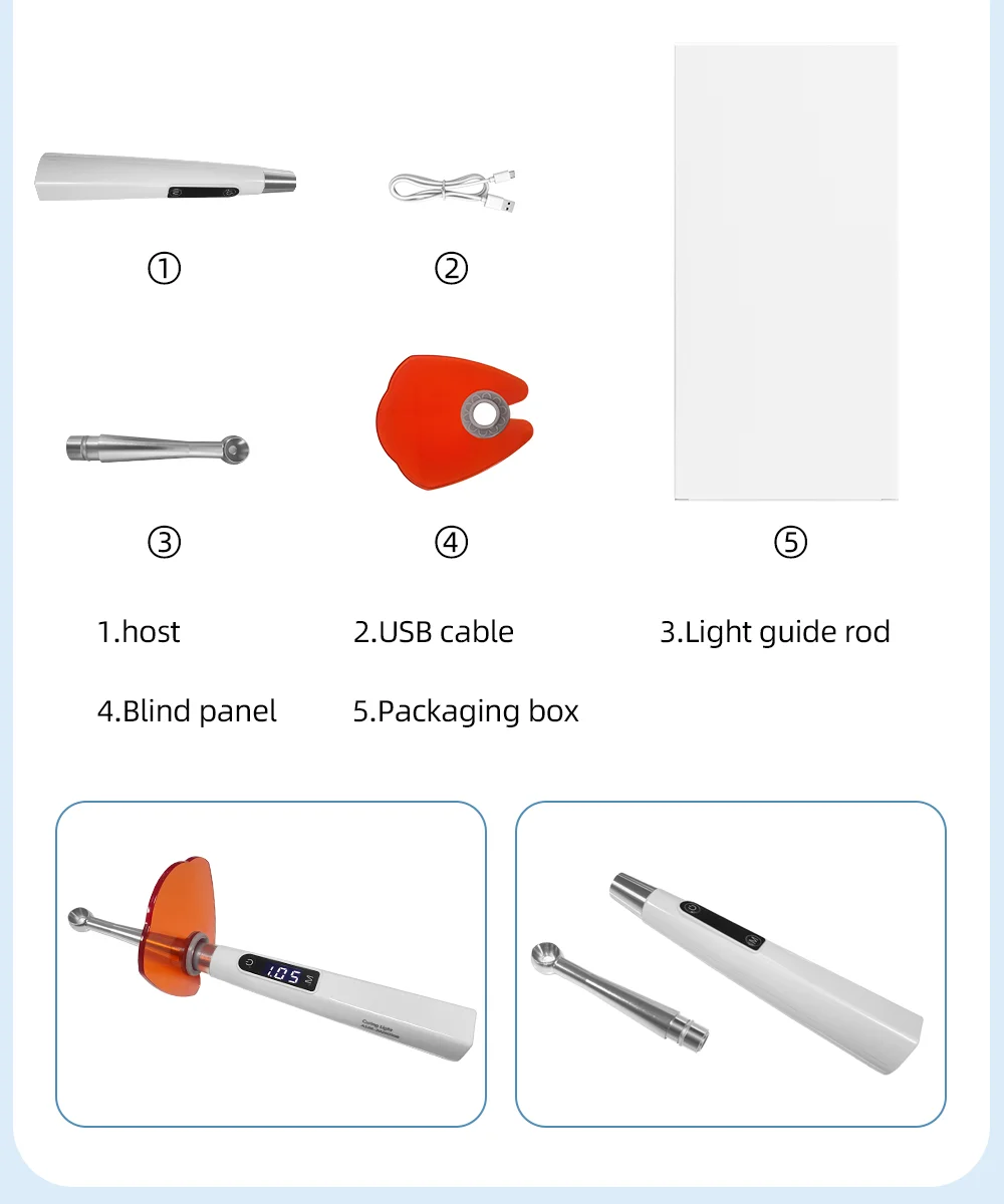 Dental Curing Light Lamp LED 1S Cure 3 Modes Curable Resin One Second Cure Dentistry Equipment Photopolymerizer Lamp 3500mW/cm²