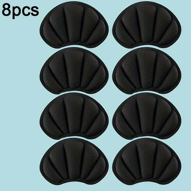 8-Piece Heel Pads, Self-Adhesive Anti-Slip Protective Pads - Thick, Non-Slip, Shock-Absorbing Insoles That Enhance Shoe Comfort, Prevent Chafing and Slipping Off, Suitable for Casual Shoes, Sneakers, and White Shoes, Shoe Size Reducer, Heel Pads to Prevent Slipping and Chafing, Shoe Lining