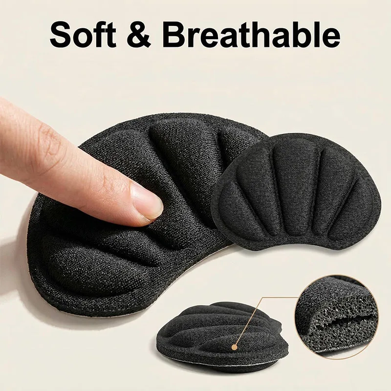 8-Piece Heel Pads, Self-Adhesive Anti-Slip Protective Pads - Thick, Non-Slip, Shock-Absorbing Insoles That Enhance Shoe Comfort, Prevent Chafing and Slipping Off, Suitable for Casual Shoes, Sneakers, and White Shoes, Shoe Size Reducer, Heel Pads to Prevent Slipping and Chafing, Shoe Lining