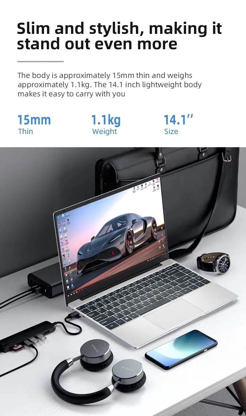 2025 Office Laptop Windows 11 Intel Atom X7 A3950 Notebook PC Gamer 12GB RAM 512GB 1TB SSD 1920*1080 Office Computer