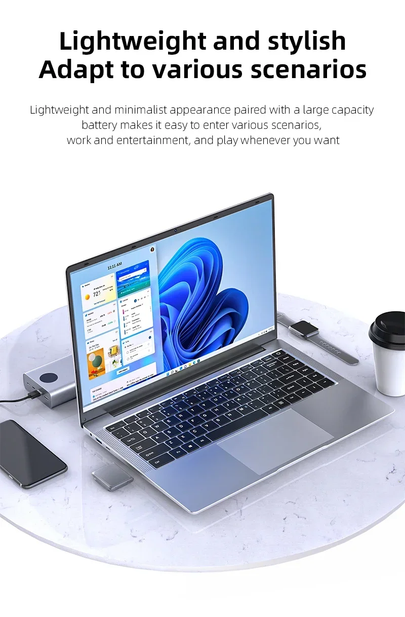 2025 Office Laptop Windows 11 Intel Atom X7 A3950 Notebook PC Gamer 12GB RAM 512GB 1TB SSD 1920*1080 Office Computer