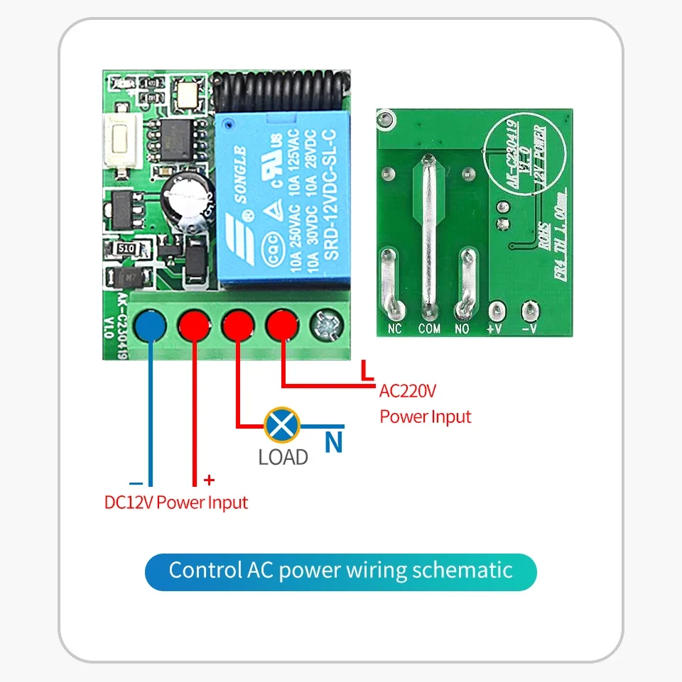 DC 12V 433Mhz RF Wireless Remote Control Switch Relay 1CH Receiver Module For LED Door Electromagnetic Lock DIY