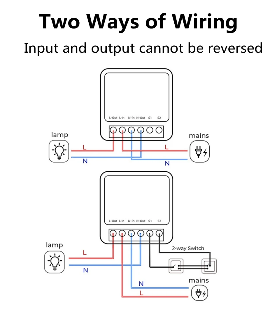 16A Tuya minin Wifi Smart Switch Smart Home Light Switches Module 2 Way Control Work with Tuya Smart Life Alexa Google Home