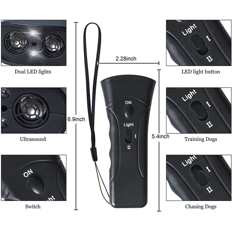 1Pcs Dog Repeller LED Ultrasonic From Dogs Anti Barking Device Laser Dog Repeller Training Device