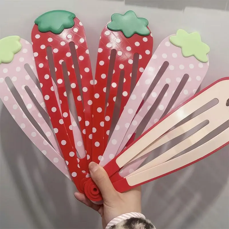 Oversized 28cm Strawberry Polka Dot Hair Clips Novelty Hairpin Y2K Lolita Girl Hair Accessories Cosplay Photo Prop Festival Gift