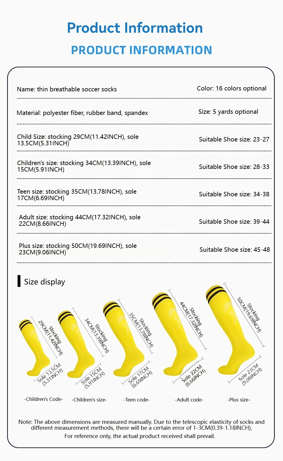 Loogdeel Football Socks Long Tube Knee Cotton Adults Children Legging Stockings Non-slip Soccer Baseball Running Sports Socks