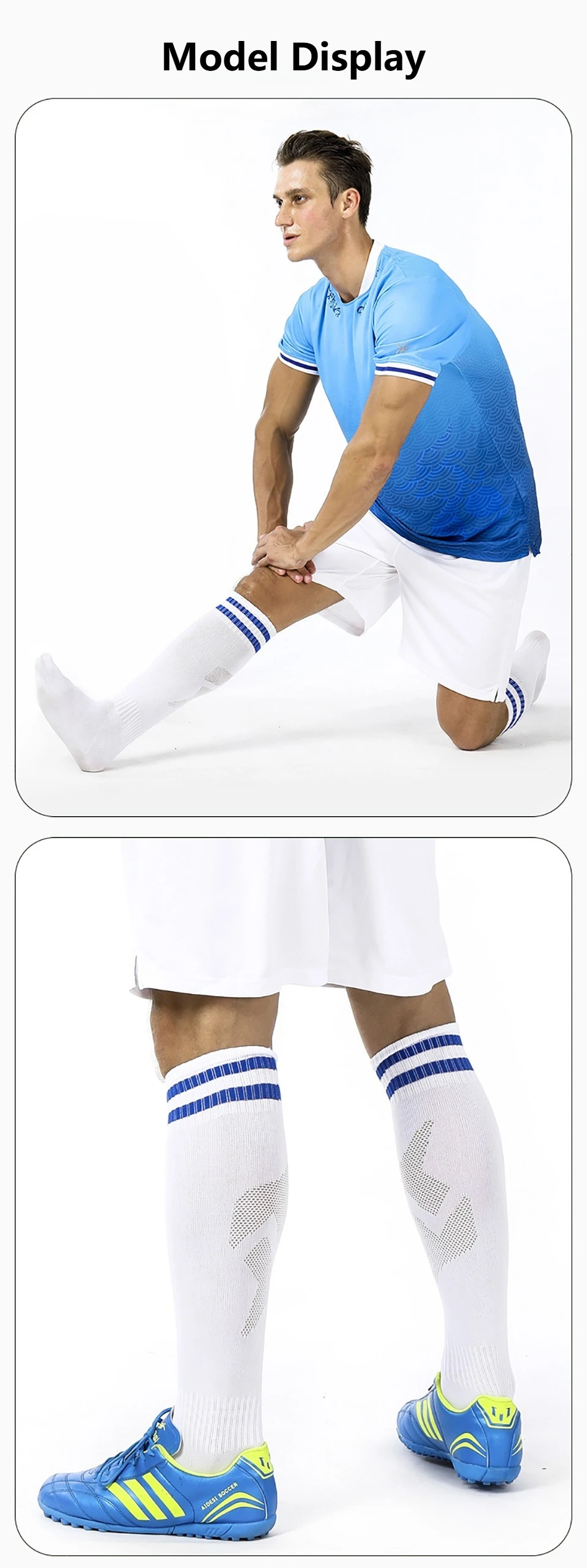 Loogdeel Football Socks Long Tube Knee Cotton Adults Children Legging Stockings Non-slip Soccer Baseball Running Sports Socks